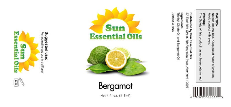 Sun Essential Oils Bergamot Essential Oil for Aromatherapy (4 Fluid Ounces) - Image 2