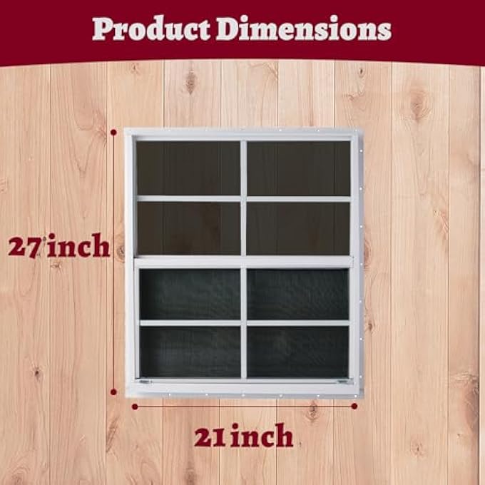 21" X 27" Shed Windows 2 Pack,Small Windows With Tempered Glass - Flush Mount | Ultimate Choice For Chicken Coop, Greenhouse, Garage, Playhouse - Image 2