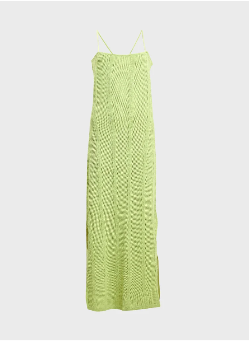 جينجر Bandeau Knitted Bodycon Beach Dress