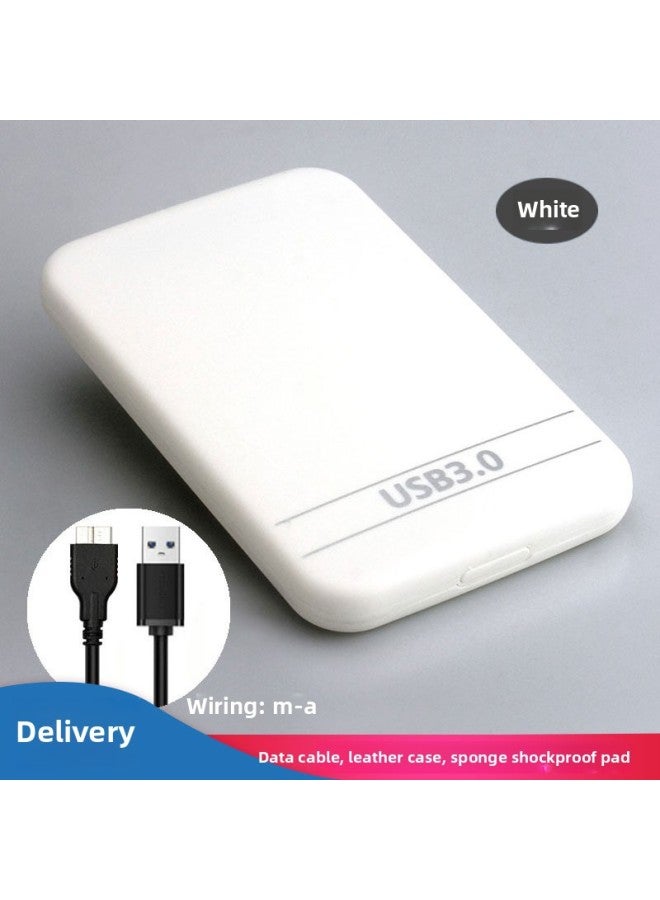 Micro 3.0 High Speed Mobile Hard Disk Box 2.5 Inch SATA Serial Port Solid State Mechanical Hard Disk Box-Color:U25SX3.0-S White