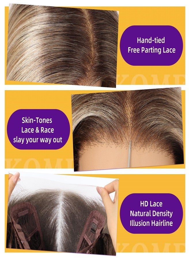KOME Dirty Blonde Synthetic Lace Front Wig,13×6 Pre Plucked Curly Glueless Wigs for Women Daily Party Use 26IN(#TT6/1603) - Image 3