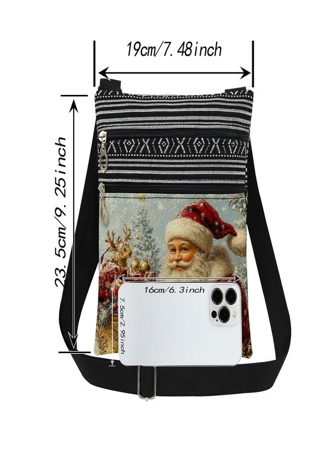 XiaoGalaee Santa Adjustable Strap Crossbody Bag Festive Gift Basket with Presents and Deer Print for Adults Messenger Bag Outdoor Wallet Birthday or Christmas Celebration​​ Gift for Friend - Image 4