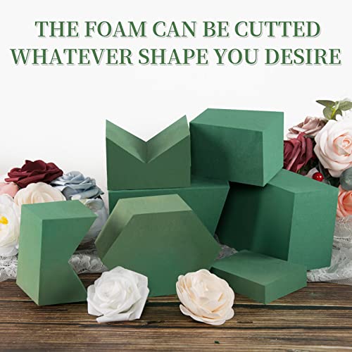 Toopify 6 Pcs Floral Foam, Wet and Dry Floral Foam Blocks Flower Arrangement Kit for Fresh or Silk Artificial Flowers (Green, 9"L x 3.1"W x 4.3"H) - Image 4