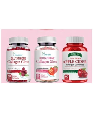 apple cider gummies and glutathione together FITNESS LOVE  L-Glutathione Supplement with Collagen, Vitamin C & Hyaluronic Acid  Gummy Vitamins for Adults  Antioxidant Support for Radiant Skin & Wellness : Health & Household Glutathione collagen glow and apple