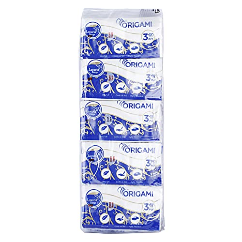 Origami Luxuria 3-Ply Pocket Hanky Tissues | Ultra Soft, High Absorbency, Gentle on Face | Compact & Easy to Carry - Pack of 30 (10 Pulls, 300 Sheets) - Image 5