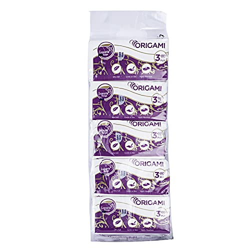 Origami Luxuria 3-Ply Pocket Hanky Tissues | Ultra Soft, High Absorbency, Gentle on Face | Compact & Easy to Carry - Pack of 30 (10 Pulls, 300 Sheets) - Image 3