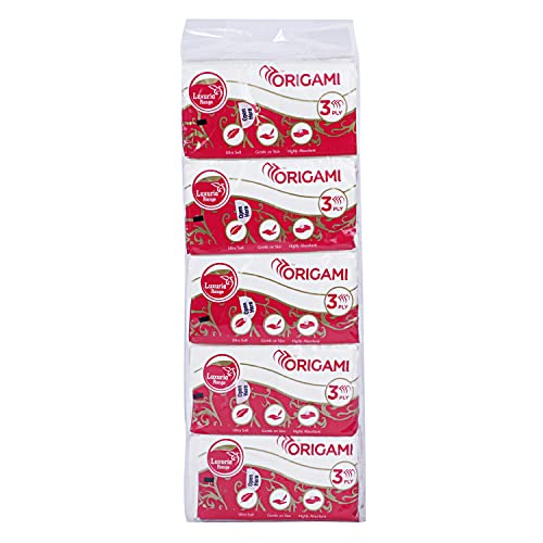 Origami Luxuria 3-Ply Pocket Hanky Tissues | Ultra Soft, High Absorbency, Gentle on Face | Compact & Easy to Carry - Pack of 30 (10 Pulls, 300 Sheets) - Image 4