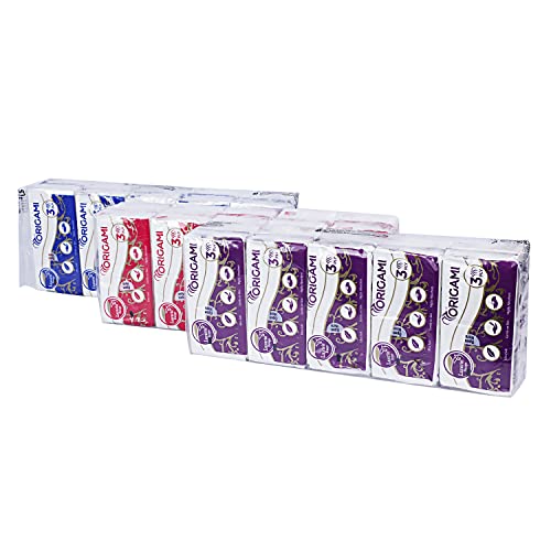 Origami Luxuria 3-Ply Pocket Hanky Tissues | Ultra Soft, High Absorbency, Gentle on Face | Compact & Easy to Carry - Pack of 30 (10 Pulls, 300 Sheets) - Image 2