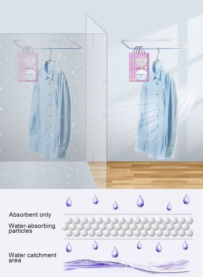10 Packs  Drying Agent Moisture Absorber Bags Hanging Closet Dehumidifier Bags Anti Mold Desiccant Bags Humidity Packs Wardrobe Dehumidifier for Closet, Safe, Cars, Wardrobes, Basement（lavender flavor） - Image 4