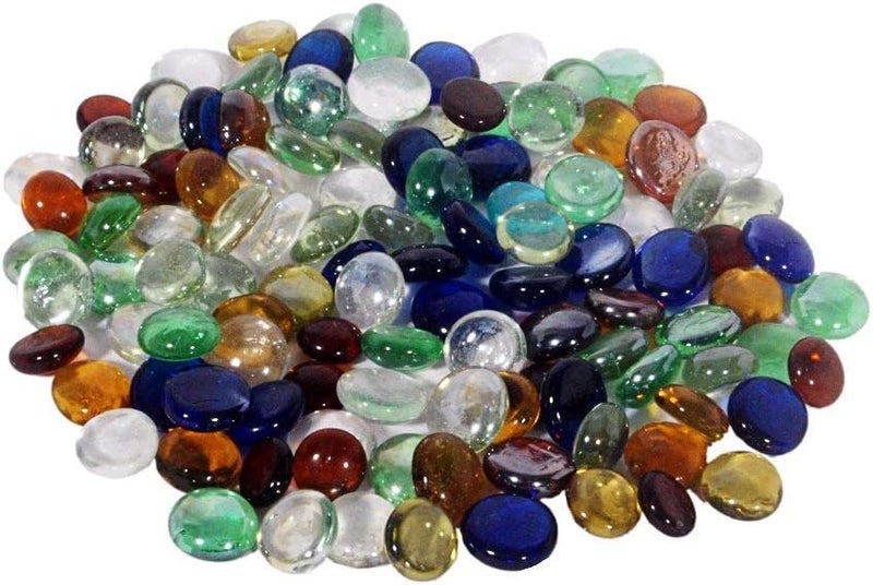 Maalavya Half Round Multicolor Decorative Glass Pebbles (Above 65 Pcs) - Image 1