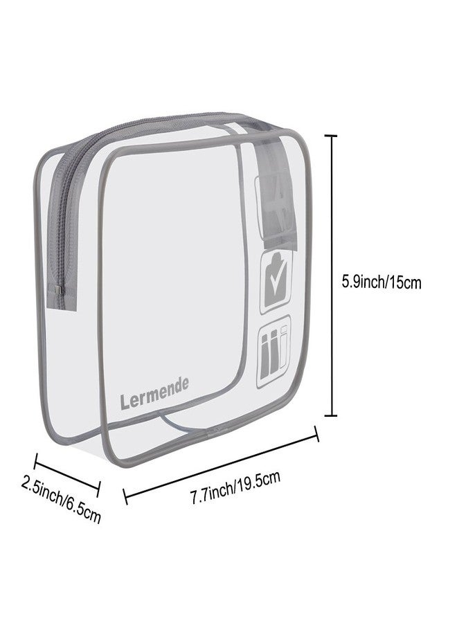 Lermende 2pcs Clear Toiletry Bag TSA Approved Travel Bag,Carry On for Travel,Airport Airline Accessories Compliant Bag,Quart Sized Makeup Cosmetic bag Women Men (Gray, 2 Pack) - Image 4