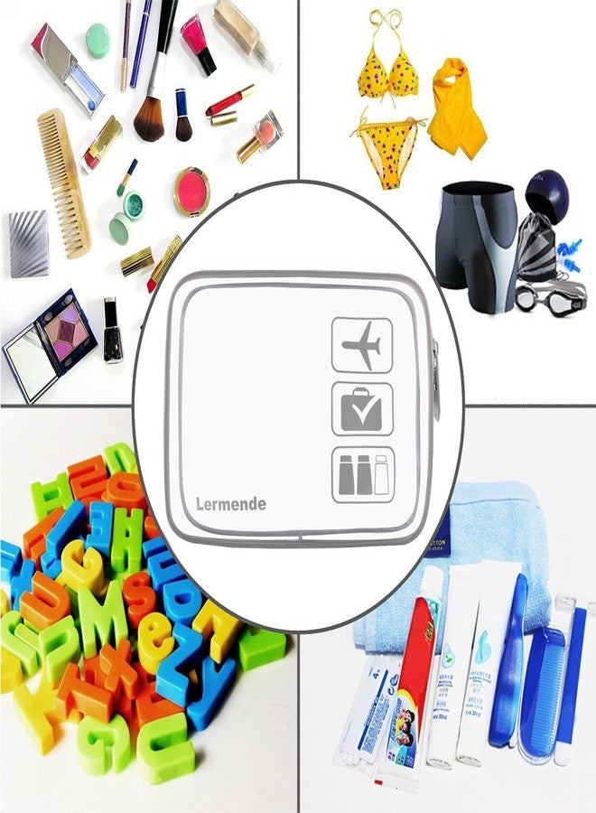 Lermende 2pcs Clear Toiletry Bag TSA Approved Travel Bag,Carry On for Travel,Airport Airline Accessories Compliant Bag,Quart Sized Makeup Cosmetic bag Women Men (Gray, 2 Pack) - Image 5