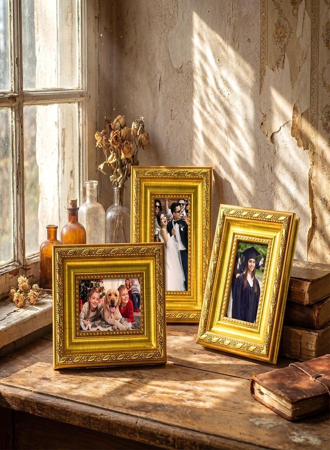 مجموعة فيووتشيك من 12 إطار صور ذهبي صغير، مقاس 2 × 3 بوصة، بتصميم عتيق مزخرف على الطراز الباروكي، مع لوحة خلفية، مناسبة للتعليق على الحائط أو وضعها على الطاولة، لتزيين المنزل، وحفلات الزفاف، وعرضها في أعياد الميلاد. - Image 2