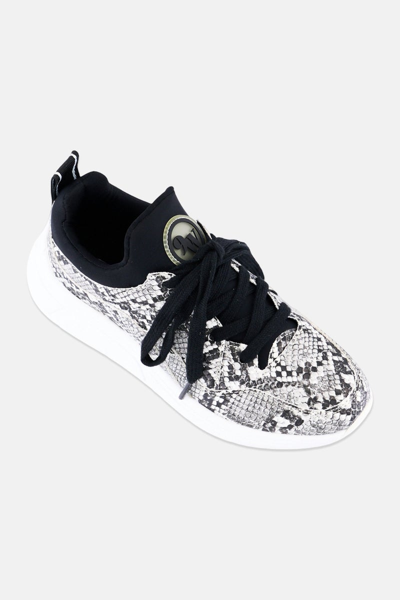NINE WEST Women WNRAYLIN3 Animal Print Lace Up Casual Shoes, Multicolor - Image 1