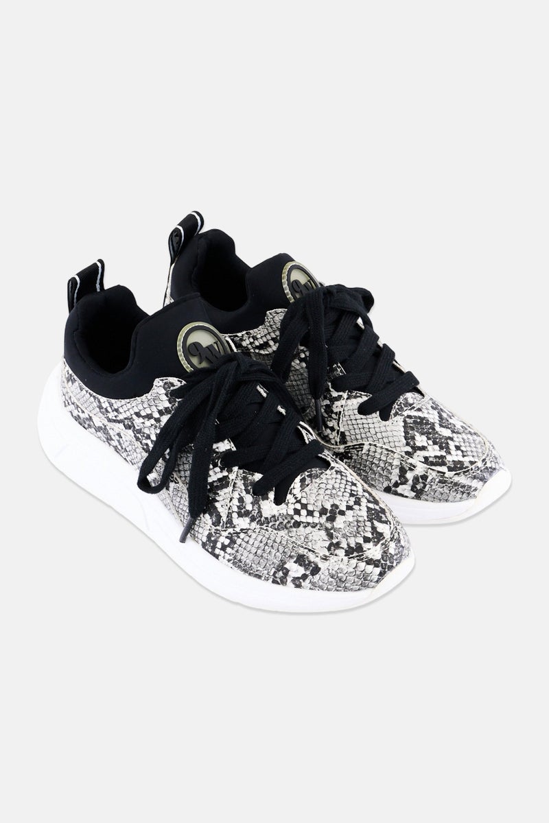 NINE WEST Women WNRAYLIN3 Animal Print Lace Up Casual Shoes, Multicolor - Image 2