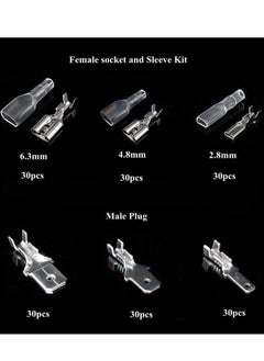 KASTWAVE 270 Pieces Quick Connector Male Bus Spade Connector Crimp Terminal Assortment Kit, 2.8/4.8/6.3mm Spade Quick Disconnect Connector Kit for Electrical Wiring Car Audio Speakers  - Image 3