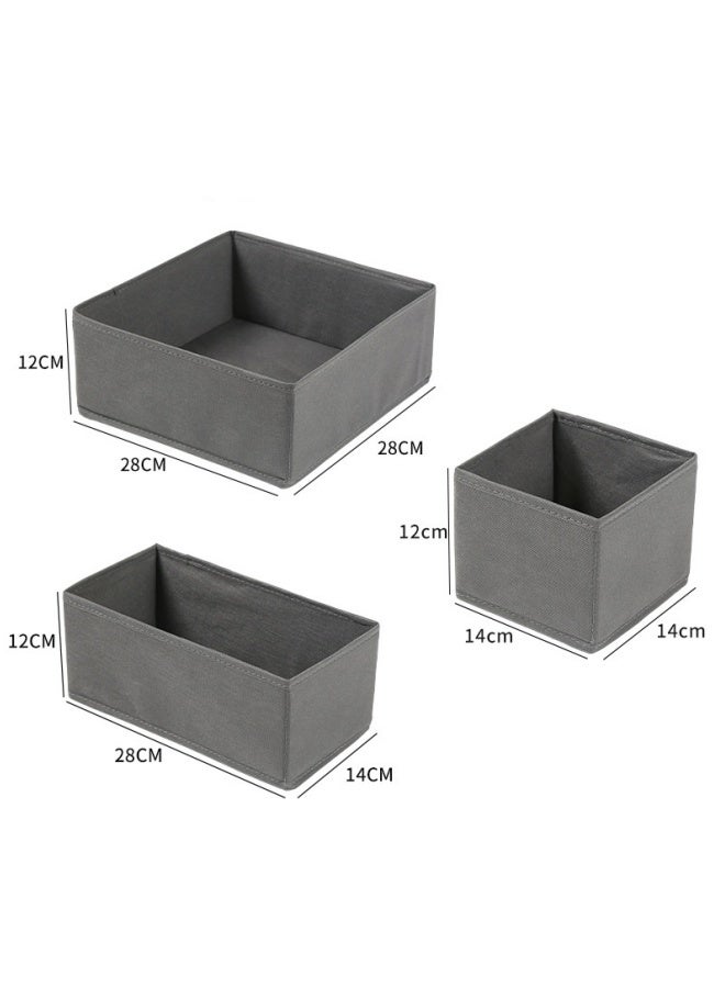 SUCITY Set of 6 Fabric Drawer Organiser Divider Storage Organizer Box for Drawers Cupboard Foldable Closet and Dresser Storage for Underwear - Image 3