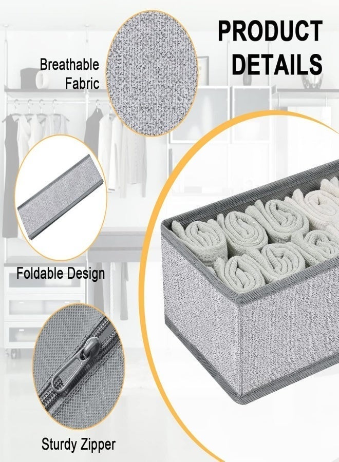 SUCITY Set of 6 Fabric Drawer Organiser Divider Storage Organizer Box for Drawers Cupboard Foldable Closet and Dresser Storage for Underwear - Image 4