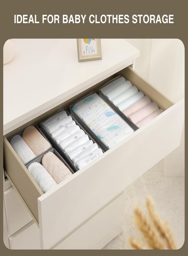 SUCITY Set of 6 Fabric Drawer Organiser Divider Storage Organizer Box for Drawers Cupboard Foldable Closet and Dresser Storage for Underwear - Image 2