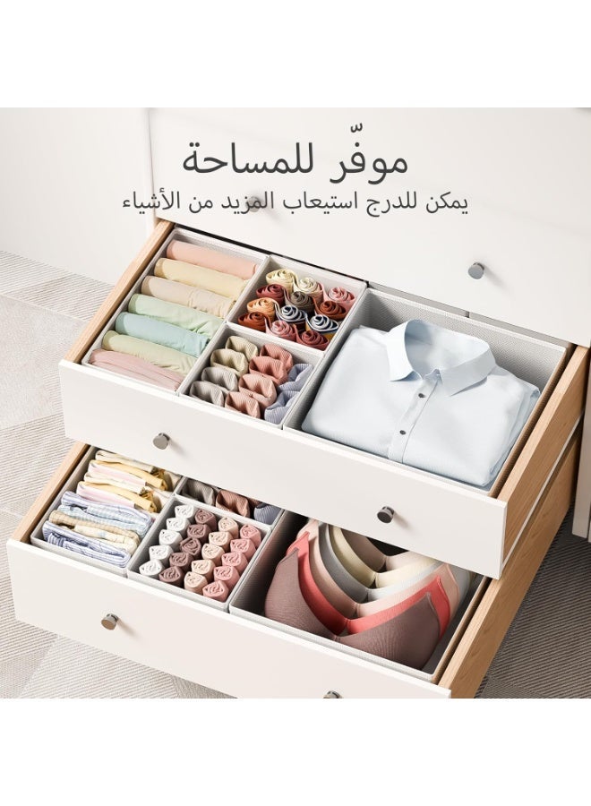 سوسيتي منظم درج بستة قطع للملابس، صناديق تنظيم درج الخزانة، فواصل درج قماشية قابلة للطي، منظمات تخزين للملابس الداخلية لملابس الأطفال، حمالات الصدر، الجوارب، الروابط، الأوشحة، باللون الرمادي - Image 4
