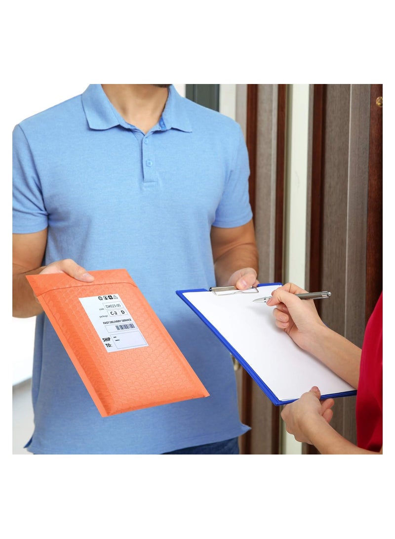 KASTWAVE 25pcs Bubble Mailers 6x10 Inch Coral Orange Shipping Bags, Chic Packaging Bags For Small Business, Colored Padded Mailing Envelopes, Opaque Matte Self Seal Bubble Poly Mailers Bulk - Image 2