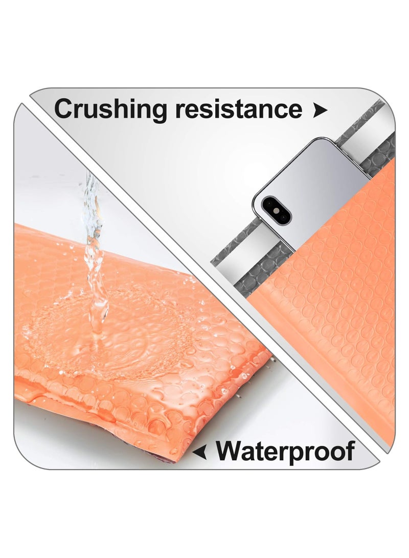 KASTWAVE 25pcs Bubble Mailers 6x10 Inch Coral Orange Shipping Bags, Chic Packaging Bags For Small Business, Colored Padded Mailing Envelopes, Opaque Matte Self Seal Bubble Poly Mailers Bulk - Image 5