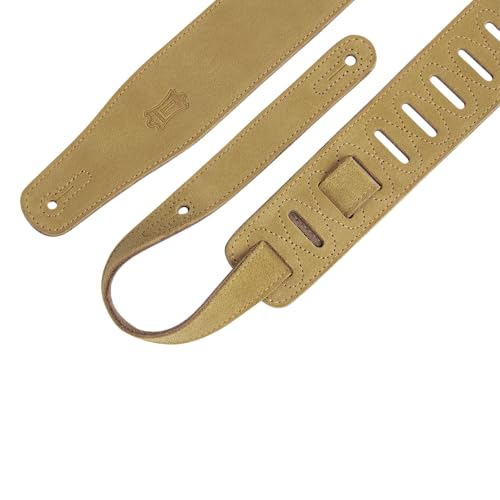 Levy's Leathers MS26-TAN 2.5" Hand-Brushed Suede Guitar Strap, Tan (MS26TAN) - Image 2
