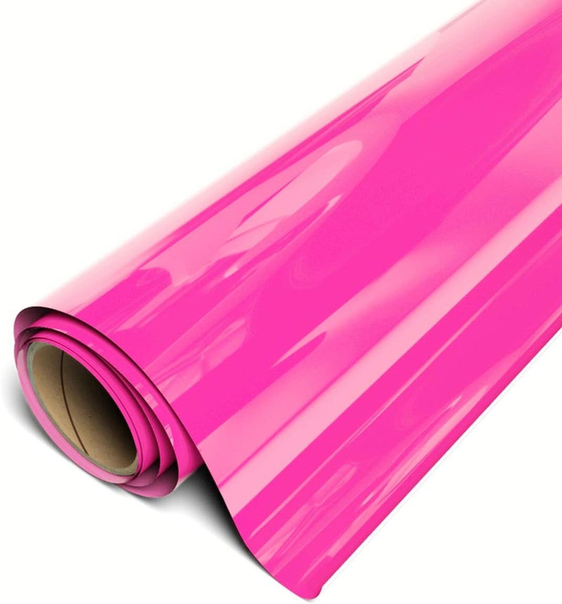 SISER EasyWeed Heat Transfer Vinyl 11.8" x 5ft Roll (Fluorescent Pink) - - Compatible with , Cricut, Silhouette and Other Craft/Professional Cutters - CPSIA Certified - Image 1