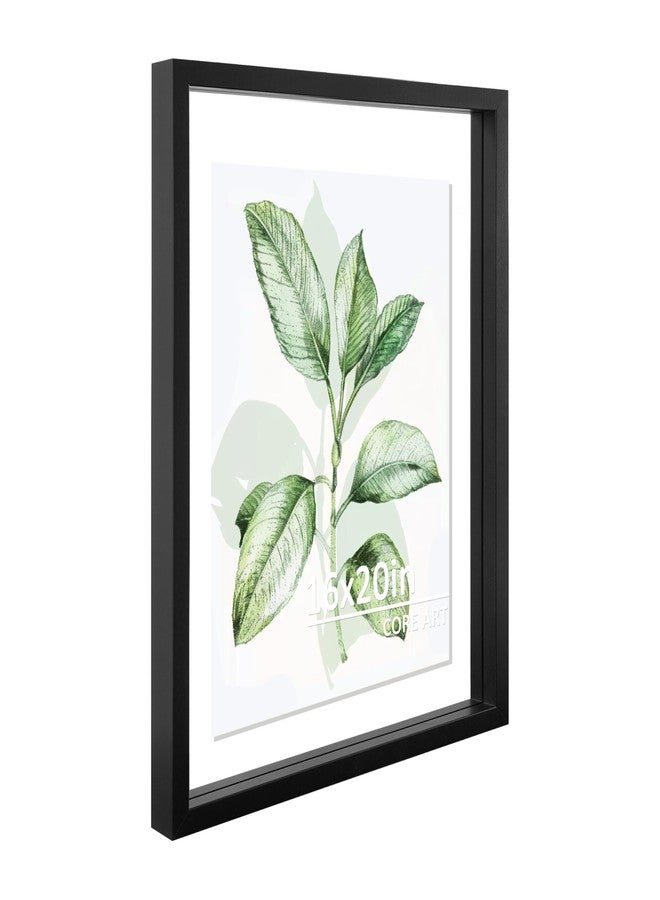 CORE ART 16x20 Floating Picture Frame,Double Plexglass Floating Frame for 11x14,12x16 Pictures,Wall or Tabletop Display,Black - Image 1