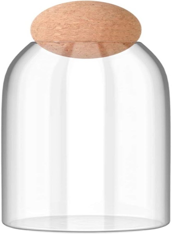 AKDC Bestonzon Glass Storage Jar With Wood Lid Ball Clear Candy Jar Food Storage Canister For Serving Tea Coffee Sugar Salt 1200Ml - Image 4