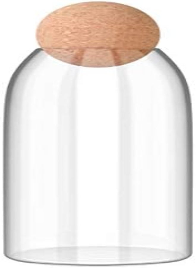AKDC Bestonzon Glass Storage Jar With Wood Lid Ball Clear Candy Jar Food Storage Canister For Serving Tea Coffee Sugar Salt 1200Ml - Image 1