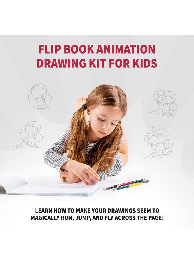 SpiceBox Flip Book Animation Cartoon Drawing Kit for Kids, Learn How to Draw, Children's Arts and Crafts Coloring Activity Set for Young Artist, Petit Picasso, 13 Dynamic Projects - Image 2
