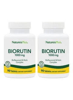 Nature's Plus Naturesplus Biorutin 1000 Mg 90 Tablets Pack Of 2 Bioflavonoid & Rutin Complex Supports Vascular Function & Circulation Vegetarian Gluten Free 180 Total Servings  - Image 1