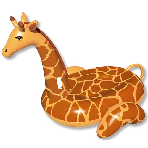 SWIMLINE ORIGINAL 90710 Giant Inflatable Giraffe Pool Float Floatie Ride-On Lounge W/ Stable Legs Wings Large Rideable Blow Up Summer Beach Swimming Party Lounge Big Raft Tube Decoration Toys Kids - Image 1