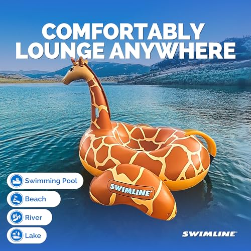 SWIMLINE ORIGINAL 90710 Giant Inflatable Giraffe Pool Float Floatie Ride-On Lounge W/ Stable Legs Wings Large Rideable Blow Up Summer Beach Swimming Party Lounge Big Raft Tube Decoration Toys Kids - Image 5
