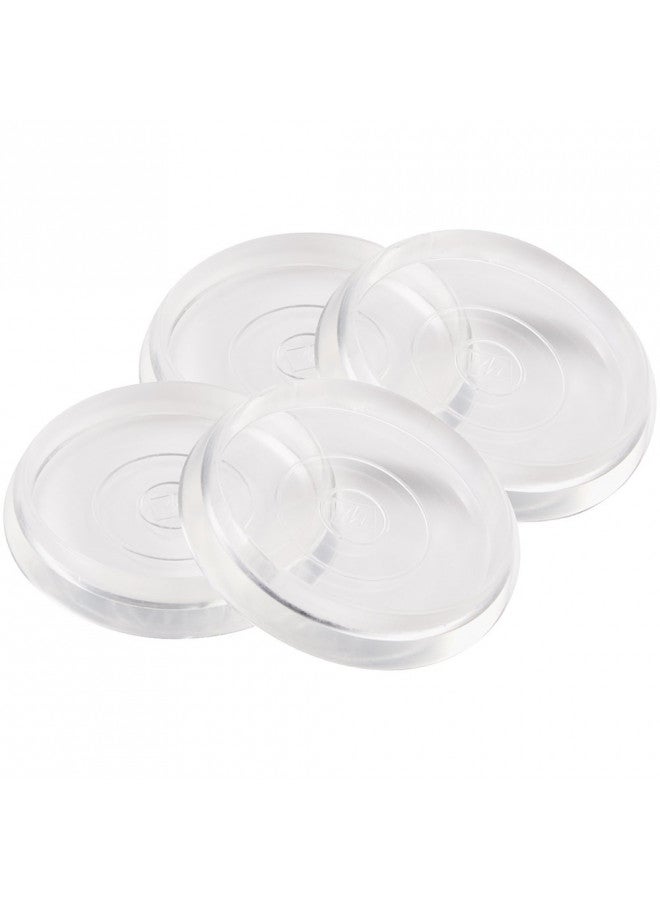 SoftTouch 1-3/8 Inch Round Furniture Caster Cups Vinyl for Carpet or Durable Hard Floor Surfaces, 4 Pack, Clear - Image 1