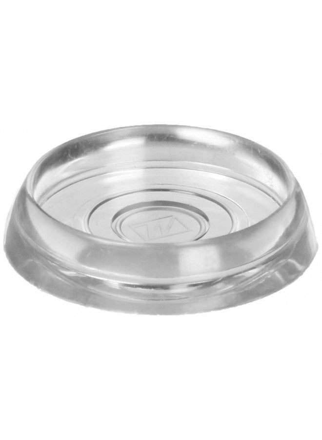 SoftTouch 1-3/8 Inch Round Furniture Caster Cups Vinyl for Carpet or Durable Hard Floor Surfaces, 4 Pack, Clear - Image 3