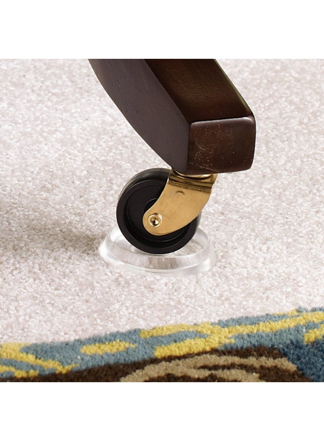 SoftTouch 1-3/8 Inch Round Furniture Caster Cups Vinyl for Carpet or Durable Hard Floor Surfaces, 4 Pack, Clear - Image 4