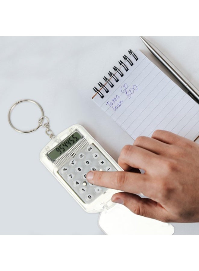 3 Pack Pocket Calculator Keychain Compact And Portable Mini Electronic Calculator Suitable For Home Students (Black, White, Pink) - Image 5