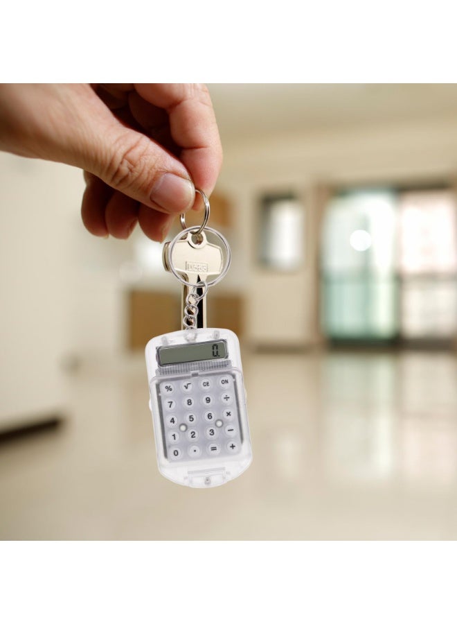 3 Pack Pocket Calculator Keychain Compact And Portable Mini Electronic Calculator Suitable For Home Students (Black, White, Pink) - Image 4