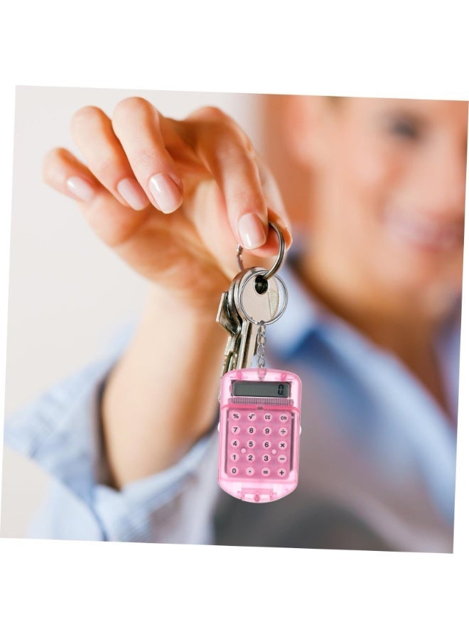 3 Pack Pocket Calculator Keychain Compact And Portable Mini Electronic Calculator Suitable For Home Students (Black, White, Pink) - Image 2