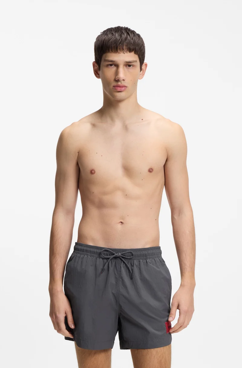 HUGO Quick-dry swim shorts with logo label