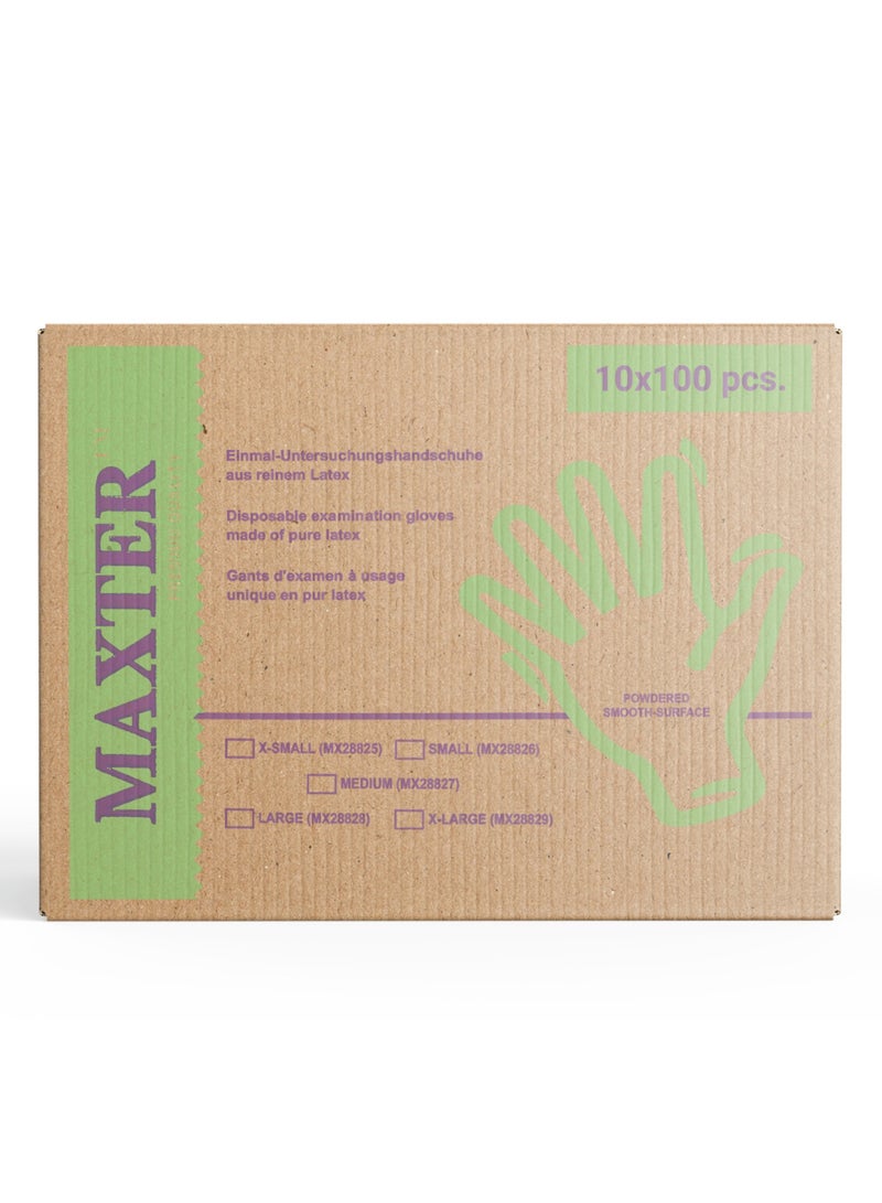 MAXTER Carton 1000 PCS Maxter Latex Powdered Disposable Gloves Heavy Duty Textured 10x 100 PCS S - Image 5