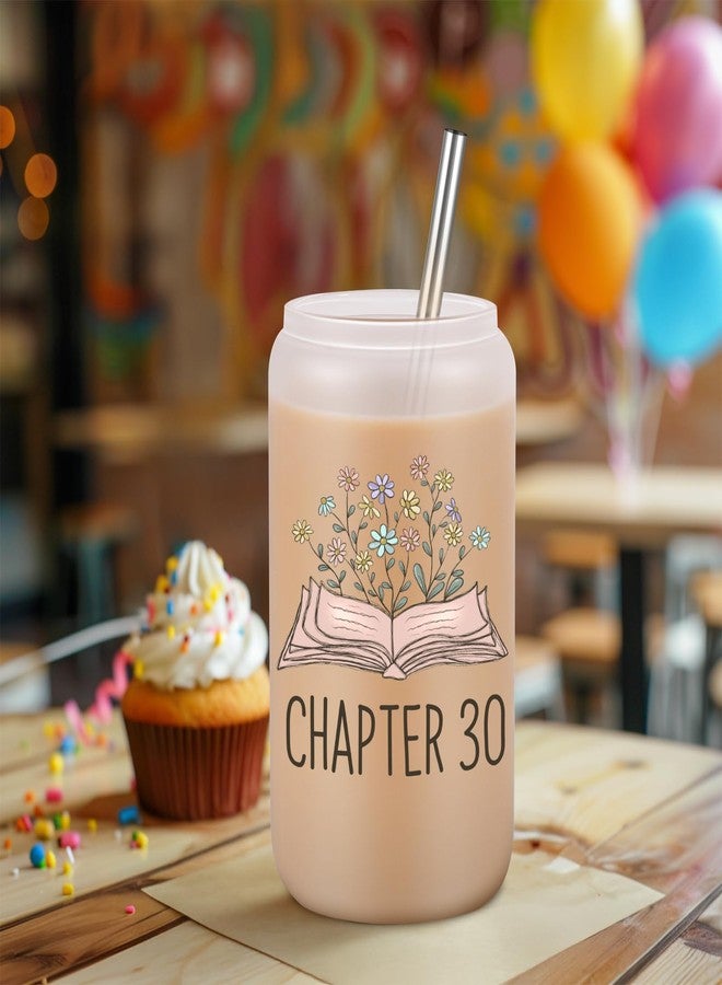 Coolife Chapter 30 Glass Cup, 30th Birthday Gifts for Women, Her - Cute 30 Year Old Birthday Gifts for Woman Friend 1995, Turning 30, Happy Thirty Present, Bday Idea - 16 oz Coffee Tumbler Decoration - Image 4