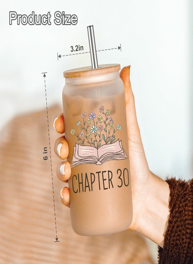 Coolife Chapter 30 Glass Cup, 30th Birthday Gifts for Women, Her - Cute 30 Year Old Birthday Gifts for Woman Friend 1995, Turning 30, Happy Thirty Present, Bday Idea - 16 oz Coffee Tumbler Decoration - Image 3