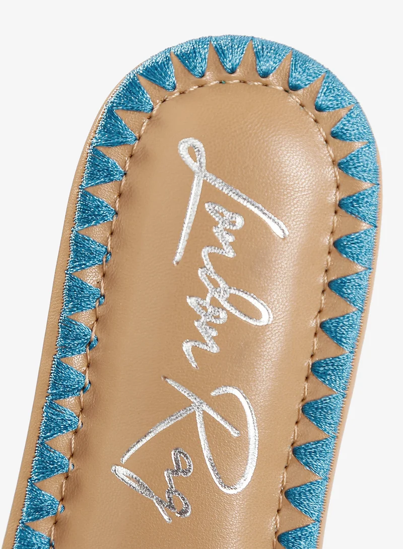 London Rag blue Beaded Lake Como Flat Slip Ons in Blue for Women | Best Price UAE