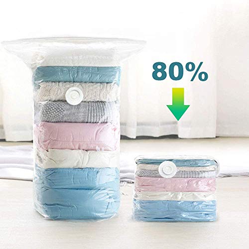 Sakoraware Space Saver Vacuum Compression Air Bag (Medium, 50x60cm, Pack of 3) with Ziplock for Travel and Home Storage, Reusable, White - Image 4