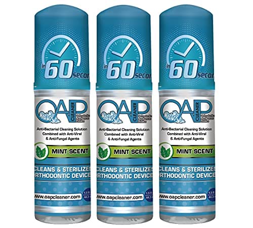 Orthodontic Cleaner by OAP Cleaner Retainer Cleaner Denture Cleaner and Mouth Guard Cleaner 60 Second Foam Cleanser Paraben Sulfate and Triclosan Free 443 mL 3 Bottles