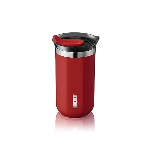 WACACO Octaroma Lungo Vacuum Insulated Coffee Mug, Double-wall Stainless Steel Travel Tumbler With Drinking Lid, 10 fl oz(300ml)， Carmine Red - Image 1