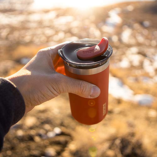 WACACO Octaroma Lungo Vacuum Insulated Coffee Mug, Double-wall Stainless Steel Travel Tumbler With Drinking Lid, 10 fl oz(300ml)， Carmine Red - Image 3